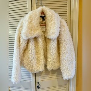 Faux Fur Open Front Coat